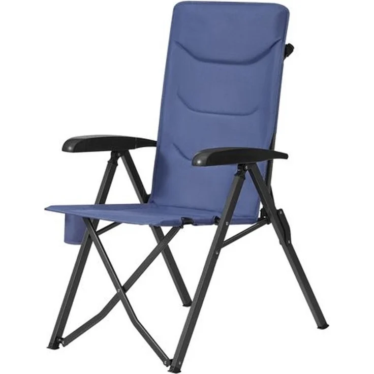 SONGMICS Campingstuhl, verstellbare Rückenlehne 95°-150°, Getränkehalter, Tragetasche, Angeln, Garten, Camping, blau – Bild 2
