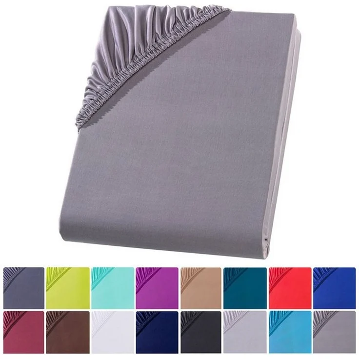 Visaggio Spannbettlaken Mikrofaser Spannbetttuch Bettlaken 90x200 140x200 180x200 200x220, Microfaser, Gummizug: rundum, viele Größen und Farben, Steghöhe 30 cm für Matratzenhöhen bis 22 cm – Bild 4