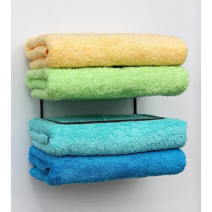 DanDiBo Handtuchhalter Wand Handtuchregal zur Wandmontage 20 cm 93820 Unsichtbar Schwebend Wandhandtuchhalter Metall Schwarz Modern Design – Bild 7