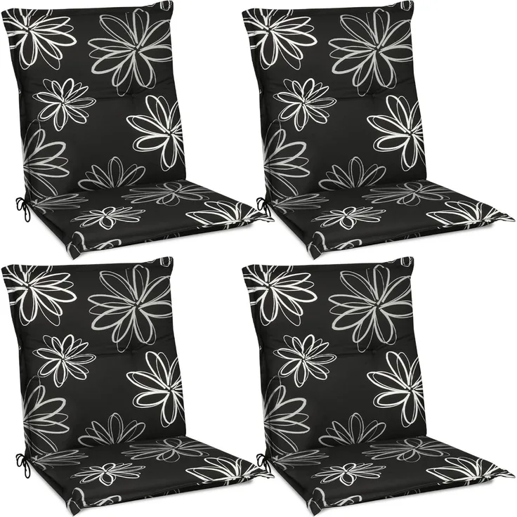 Beautissu 4er Set Niederlehner Auflage Flores 100 x 50 x 6 cm