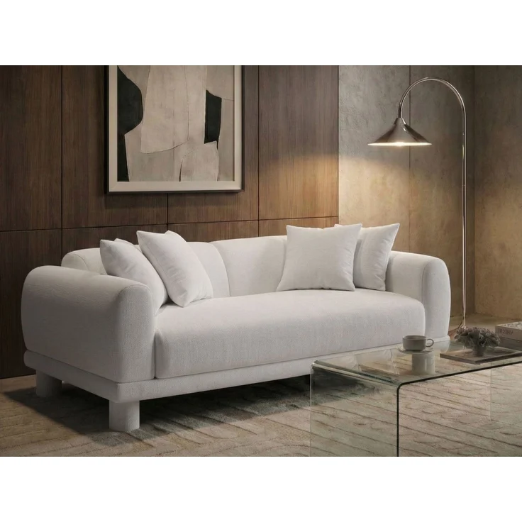 Sofa 3-Sitzer PORI Stoff Cremeweiß – Bild 3