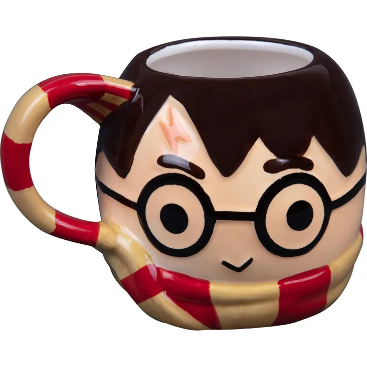 Harry Potter Kaffeetasse, 61 ml, süßes Chibi Design mit Gryffindor Schal Griff Keramik Harry Potter Harry Potter