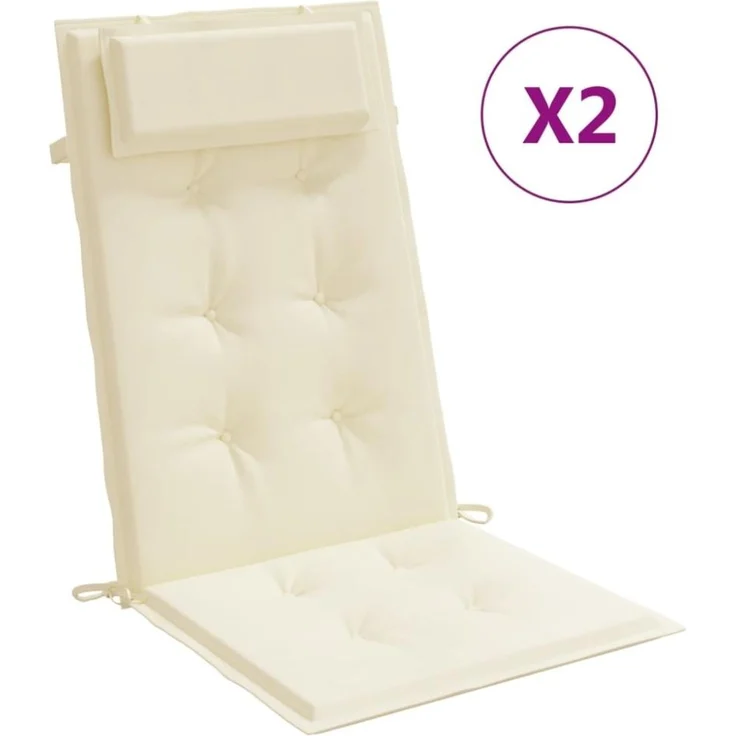 vidaXL Hochlehner-Auflagen 2 Stk. Creme Oxford-Gewebe 361880 – Bild 6