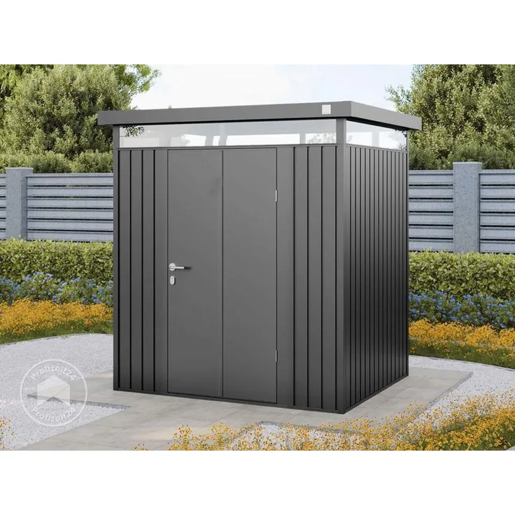 GFP Primeyard Gerätehaus Metall Gartenhaus 180x150x205 cm Geräteschuppen Flachdach anthrazit