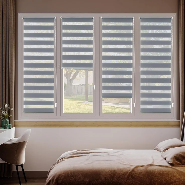 Sekey Doppelrollo Klemmfix ohne Bohren für Fenster, Doppelrollo 60 cm breit, Duo Rollo Jalousie Sonnenschutz, 60x100 cm, Grau – Bild 7