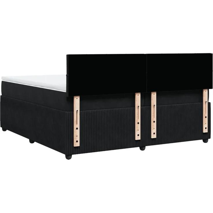 vidaXL Boxspringbett mit Matratze Schwarz 200x200 cm Samt 3287832 – Bild 10