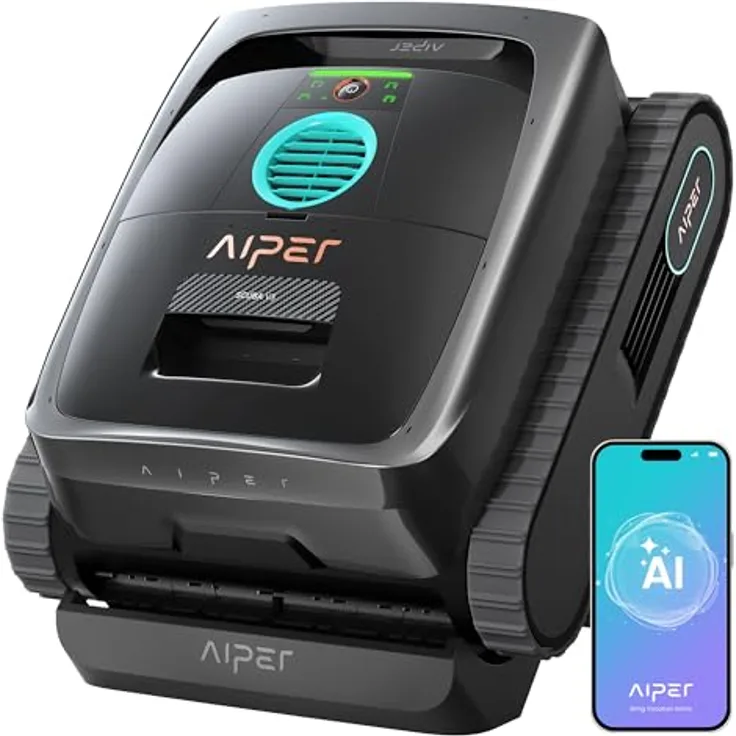 Aiper Scuba V3, Poolroboter mit KI-Vision, Akku für Wand und Boden, leistungsstarke Saugleistung, 3 μm Filter, Wasserlinienreinigung, für Pools bis 200 m²