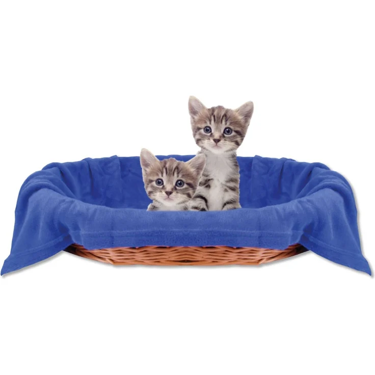 Haustierdecke Katzendecke Kuscheldecke Tierdecke , angenehm und super weich in vielen verschiedenen Farben erhältlich (90x140 cm / blau - königsblau) – Bild 1