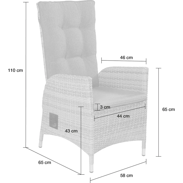 LC Garden »Roma« Gartenstuhl natur Positionsstuhl – Bild 2