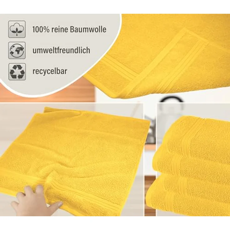 Lashuma Geschirrtuch Premium, (Spar-Set, 4-tlg, Küchenhandtücher 50x50 cm), kleine Frottee Handtücher für Küche, Bad, Garten, Camping – Bild 6