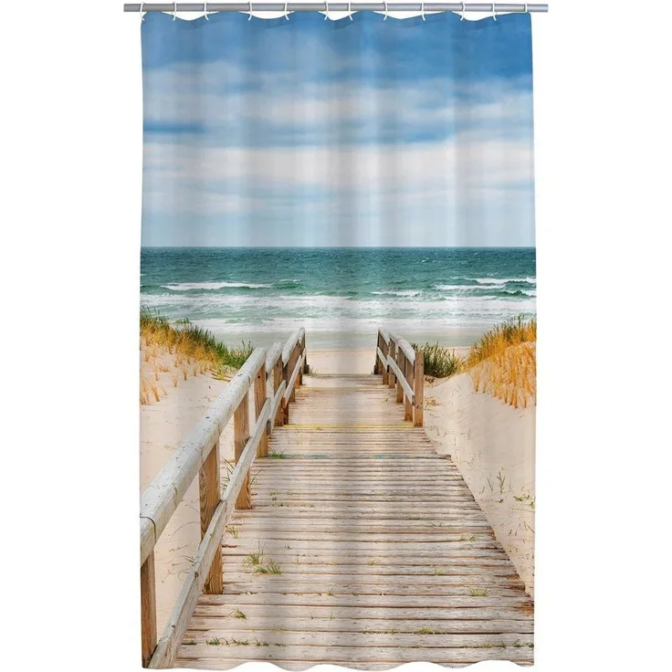 Ridder Duschvorhang Nordsee Breite 180 cm, inkl. Duschvorhangringe
