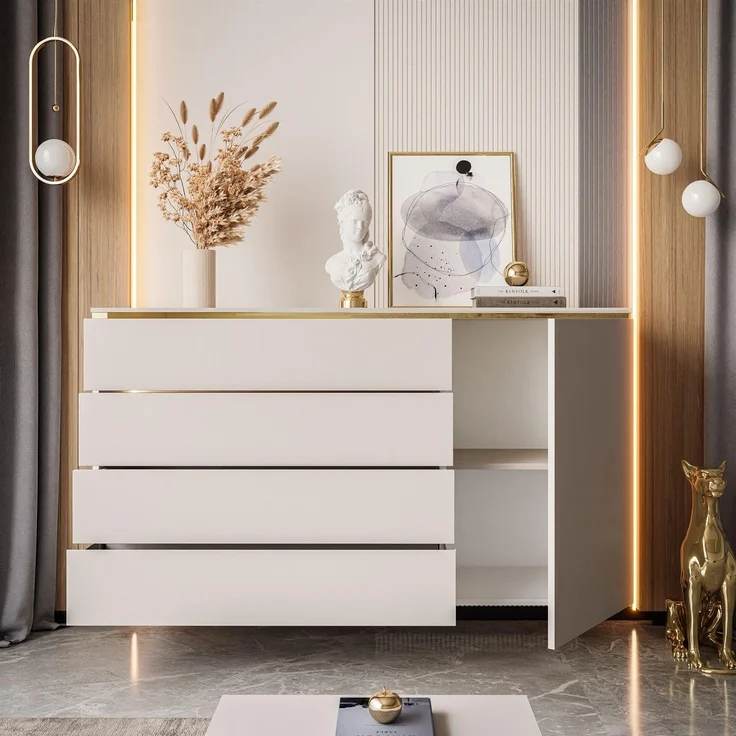 Lookway Kommode AURORA 4S1D Anrichte in KASCHMIR Schubladenschrank – Bild 5