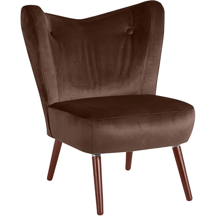 Sessel Kathy Bezug Samtvelours Buche nussbaum dunkel / braun 22618