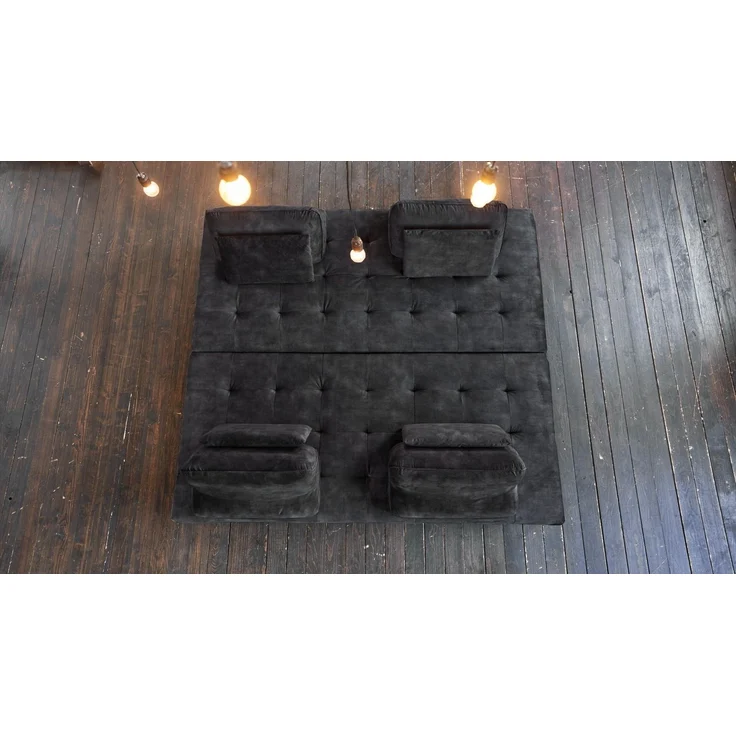KAWOLA Sofa WIOLO Ecksofa velvet anthrazit 80 x 240 x 350 cm – Bild 4