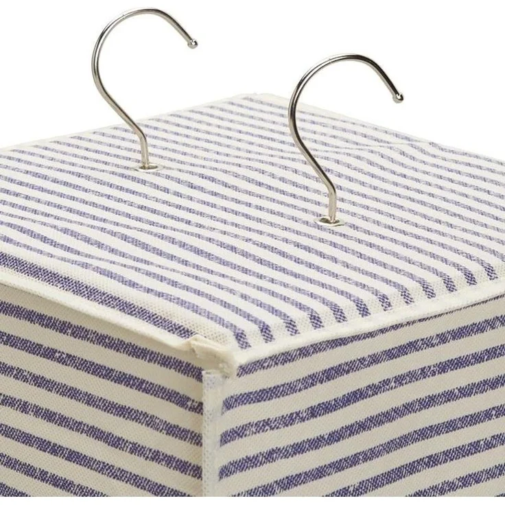 mDesign Hängeregal Organizer Aufbewahrung 20 Fächer Kunststoff Blau / Beige – Bild 5