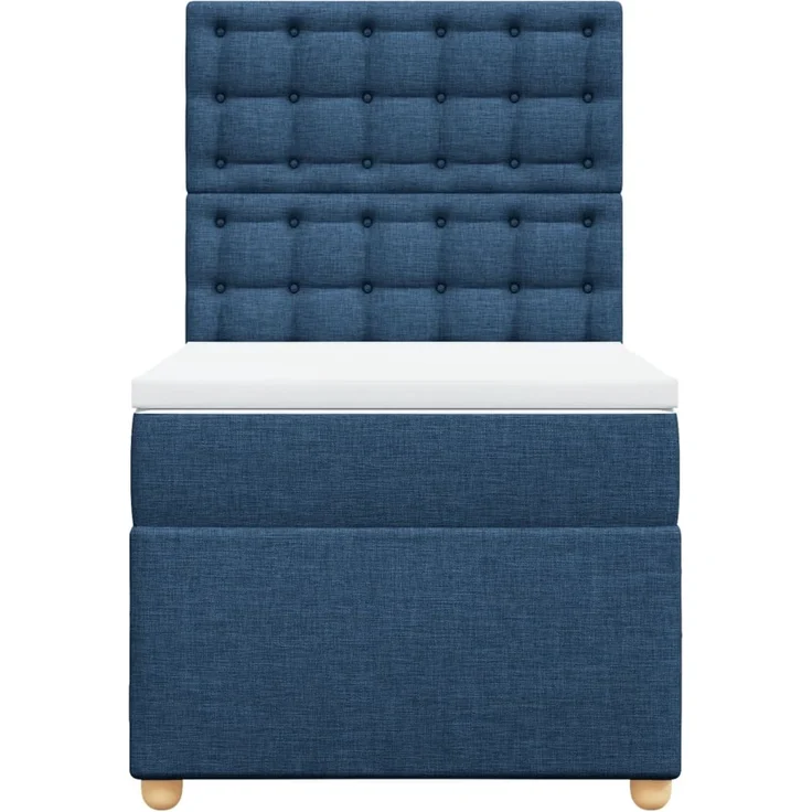 vidaXL Boxspringbett mit Matratze Blau 90x200 cm Stoff 3293483 – Bild 6