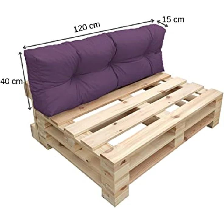 chilly pilley Palettenkissen Wasserdicht Palettenauflage Palettenpolster Palettenmöbel Gartenkissen Wasserfest Wasserabweisend viele Größen und Farben (Set 3 er. Violett) – Bild 5