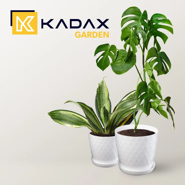 KADAX Blumentopf aus Kunststoff mit Ständer, Blumenabdeckung, 30 cm, Weiß – Bild 5