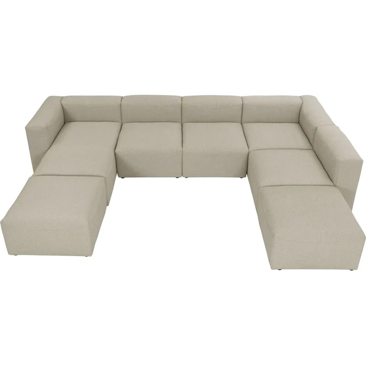 Wohnlandschaft 3 Kattrina Flachgewebe creme – Bild 2