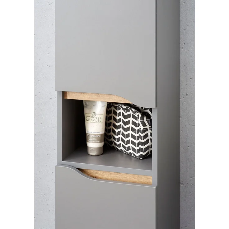 Midischrank Casablanca / Capri , Holzwerkstoff , Grau , 30.00 x 141.00 x 33.00 cm – Bild 12