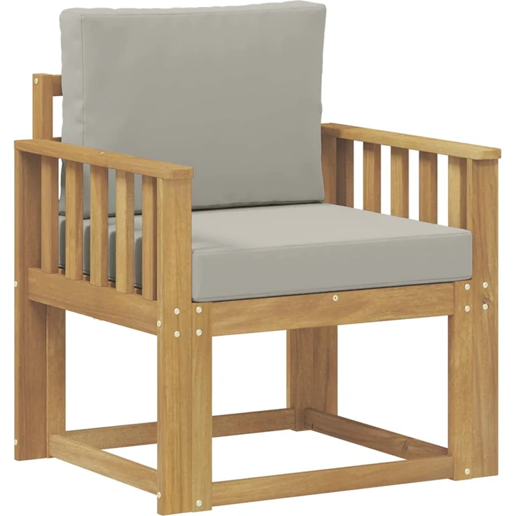 vidaXL 2 Stück Outdoor-Sofagarnitur Polyester Weiß und Hellgrau 3438970 – Bild 2