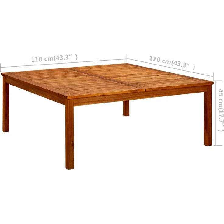 Garten-Couchtisch Terrassentisch, 110 x 110 x 45 cm Massivholz Akazie d5166e – Bild 7