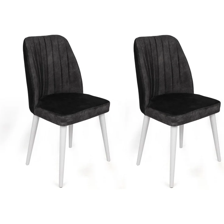 Skye Decor 'Alfa-497 V2' Stuhlset (2-teilig), Anthrazit / Weiß, 50 x 90 x 49 cm – Bild 1