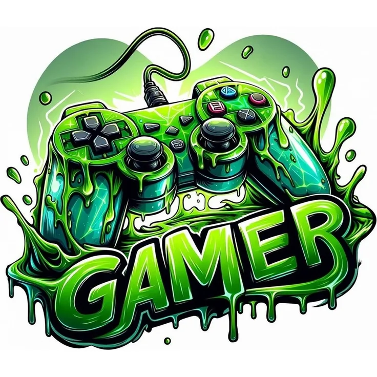 nikima Wandtattoo 259 Wandtattoo Gamer - Größe 500 x 500 mm (PVC-Folie), in 4 vers. Größen