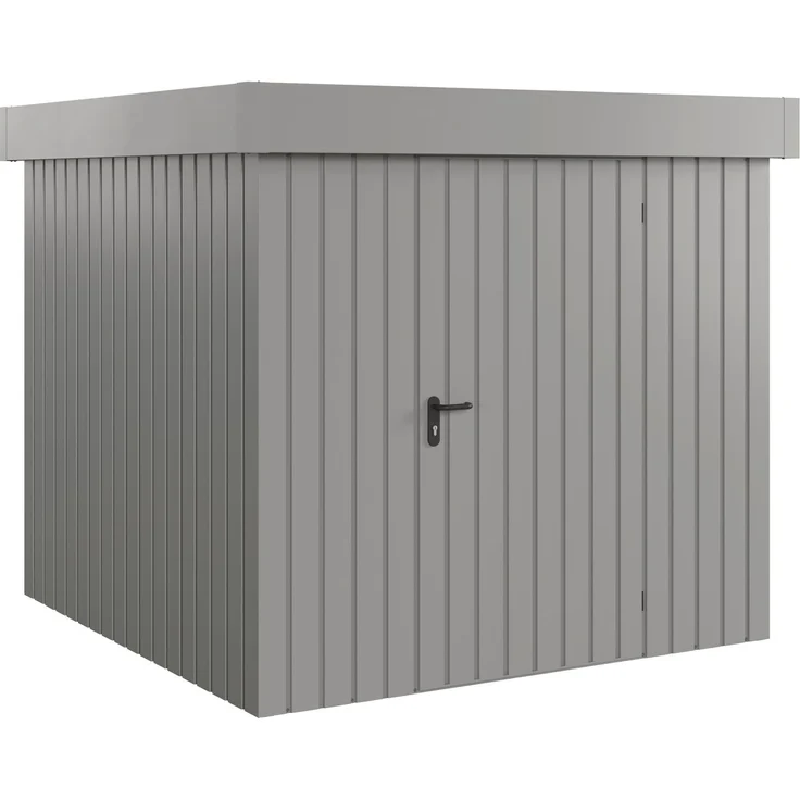 Hörmann Ecostar Metall-Gerätehaus "Euroline Trend" mit Flachdach EFD 5, graualuminium, 214 x 214 cm,1-flüglige Tür – Bild 1