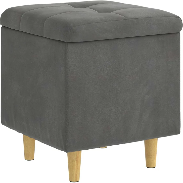 vidaXL Ottoman mit Stauraum Dunkelgrau 40 x 40 x 45 cm Samt 876811 – Bild 2
