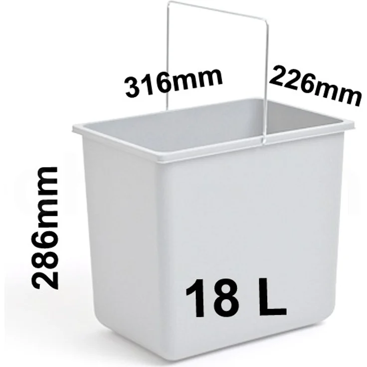 Hailo Inneneimer Paar 18 Liter schwarz grau 316 x 226 x 286 mm – Bild 4