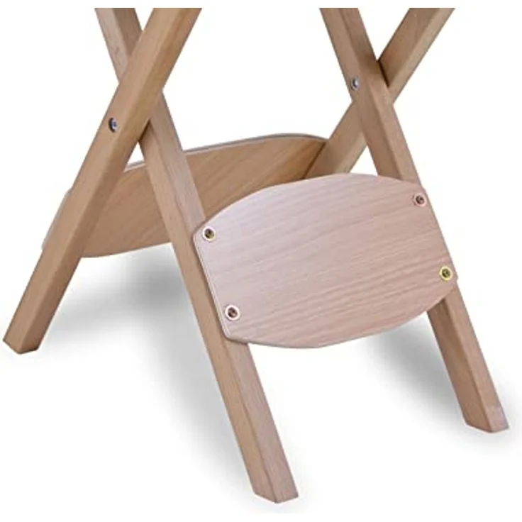 QUIRUMED Klapphocker aus Holz mit Sitz, blau gepolstert, vielseitig einsetzbar, Beistelltisch, Fußstütze, Kunstleder, transportabel, bis 100 kg, 33 x 33 x 48 – Bild 7