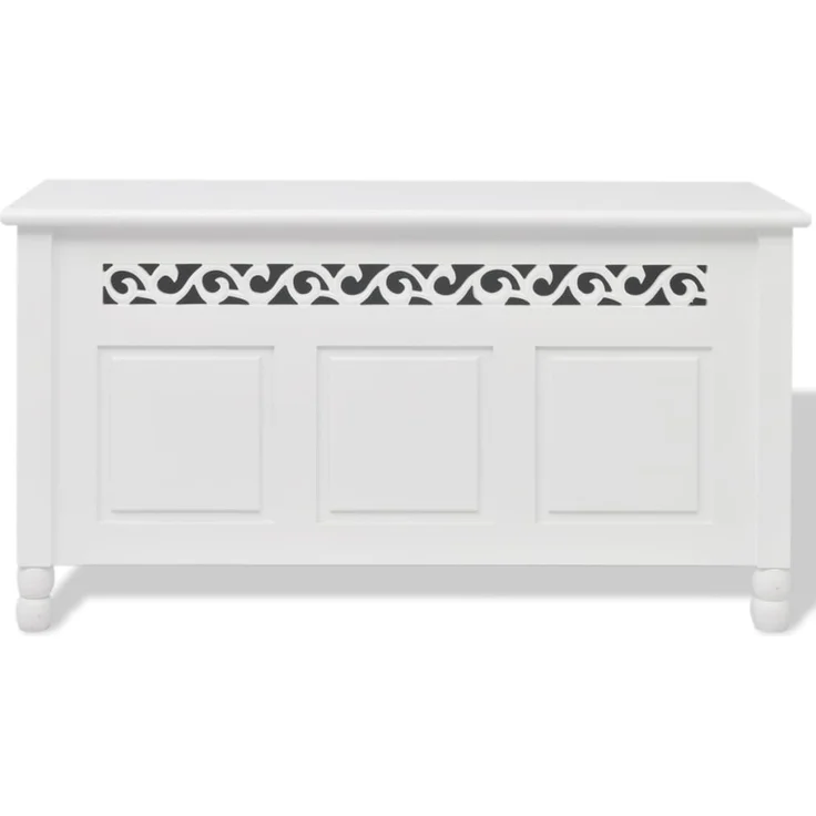 vidaXL Aufbewahrungsbank Barockstil MDF Weiß 242646 – Bild 2