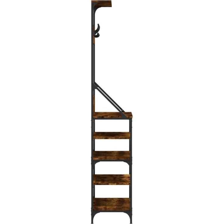 vidaXL Kleiderständer mit Schuhablage Räuchereiche 70x34x184 cm 837874 – Bild 5
