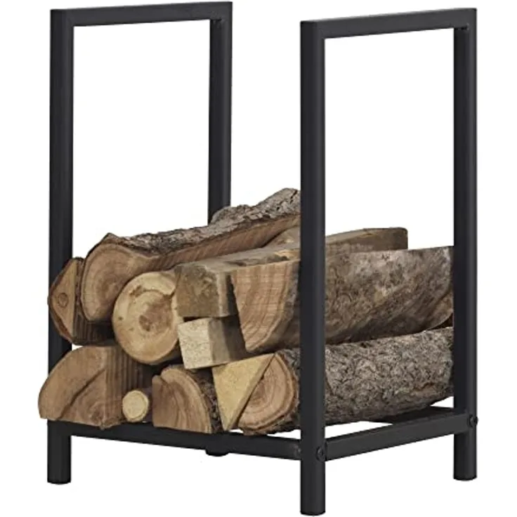 Kaminholzregal Torsås 40x30x50cm aus Stahl Schwarz [en. casa]