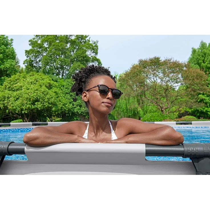 Bestway Steel Pro MAX Frame Pool Komplett-Set mit Filterpumpe Ø 427 x 122 cm, lichtgrau, rund – Bild 6