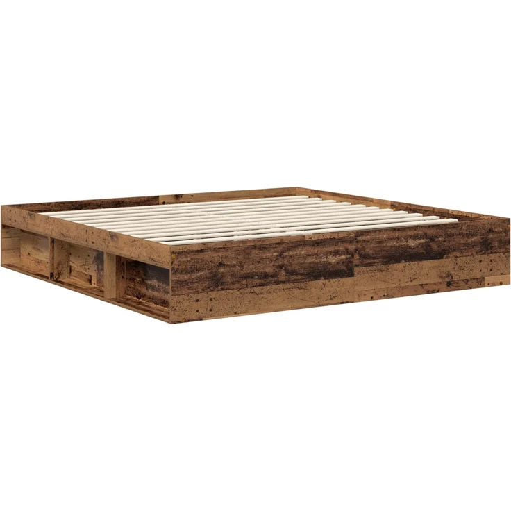 vidaXL Bettrahmen Altholz 200 x 200 cm Massives Kiefernholz 3412860 – Bild 4