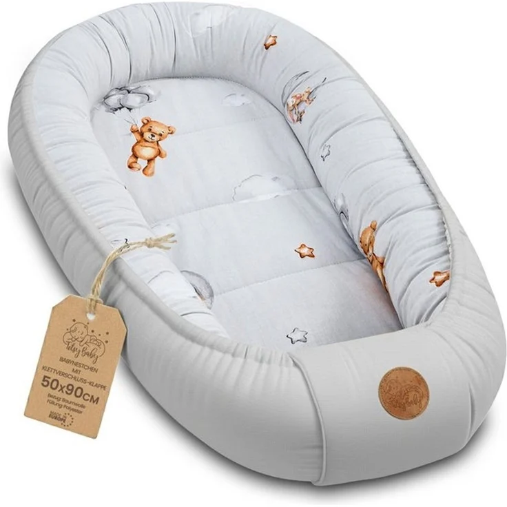 Totsy Baby Kuschelnest Babynest Kokon 90x50 cm Baumwolle Teddybären – Bild 4