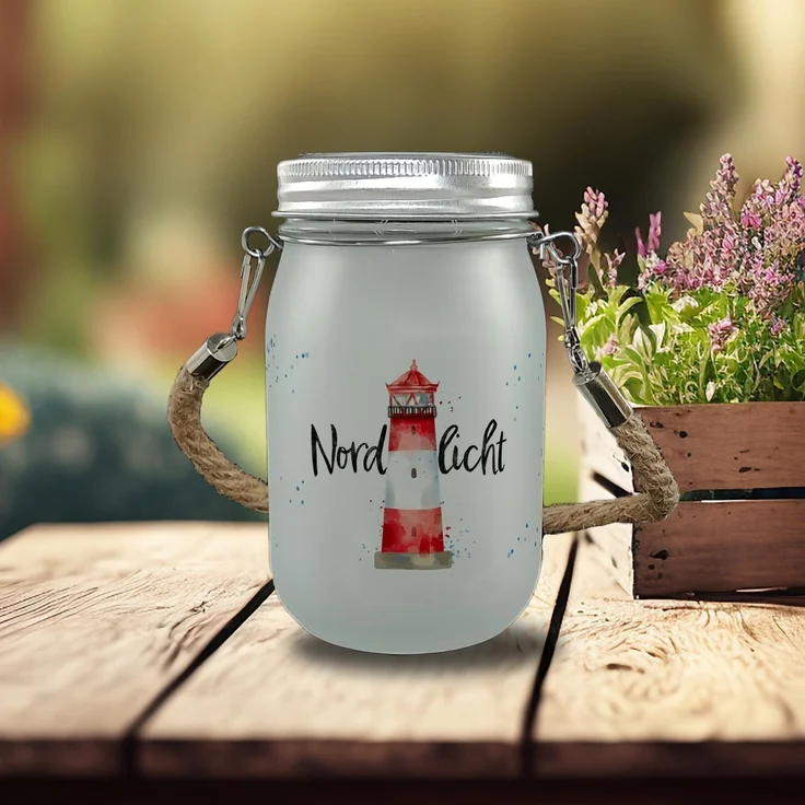 speecheese Dekolicht Leuchtturm Solarlicht mit Spruch Nordlicht – Bild 8