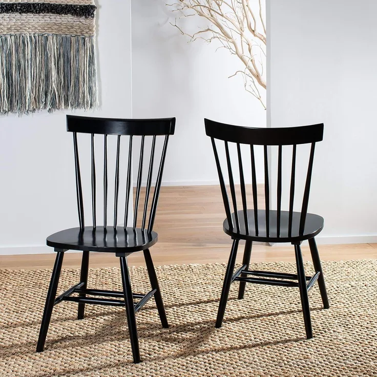 SAFAVIEH Set of 2 Wooden Dining Chairs, in White
