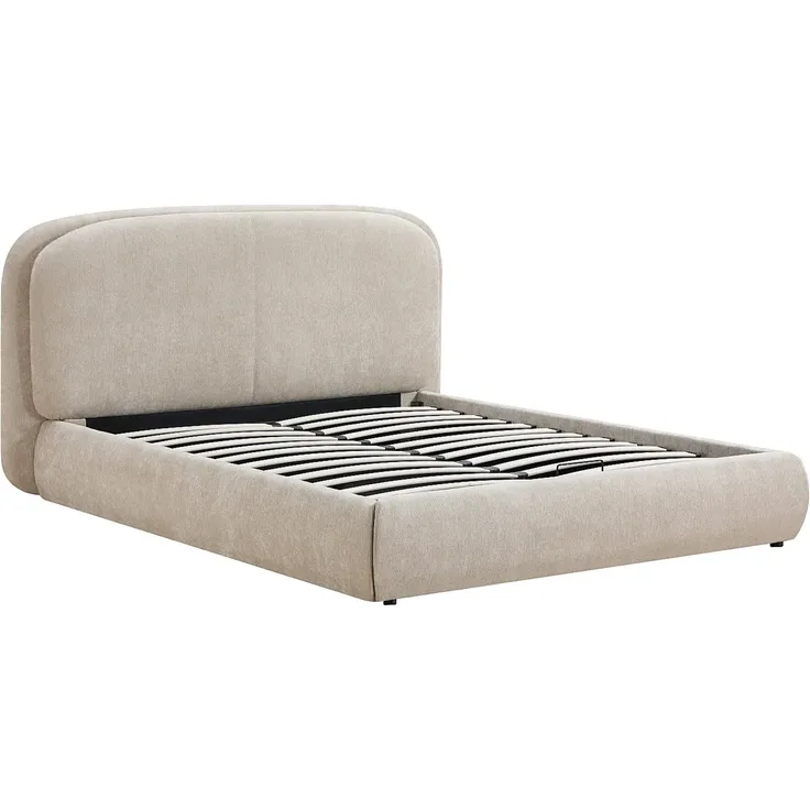 Vente-unique - ZORIMA Bett Stoff Beige - B 227 cm x H 110 cm x L 202 cm – Bild 3