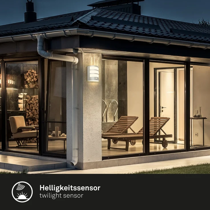 Briloner LED Außenwandleuchte Akku 5,8W chrom Sensor warmweiß – Bild 5