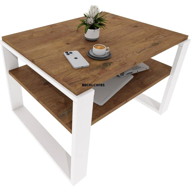 CraftPAK Couchtisch Wohnzimmertisch aus hochwertigem Holz - Couchtisch 54T x 63B x 44H cm – Bild 1