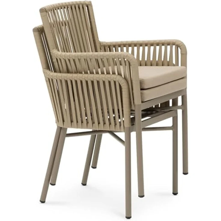 IDIMEX Garten-Essgruppe AFUERA, Gartenmöbelset für 8 Personen, wetterfester Materialmix Champagner – Bild 5