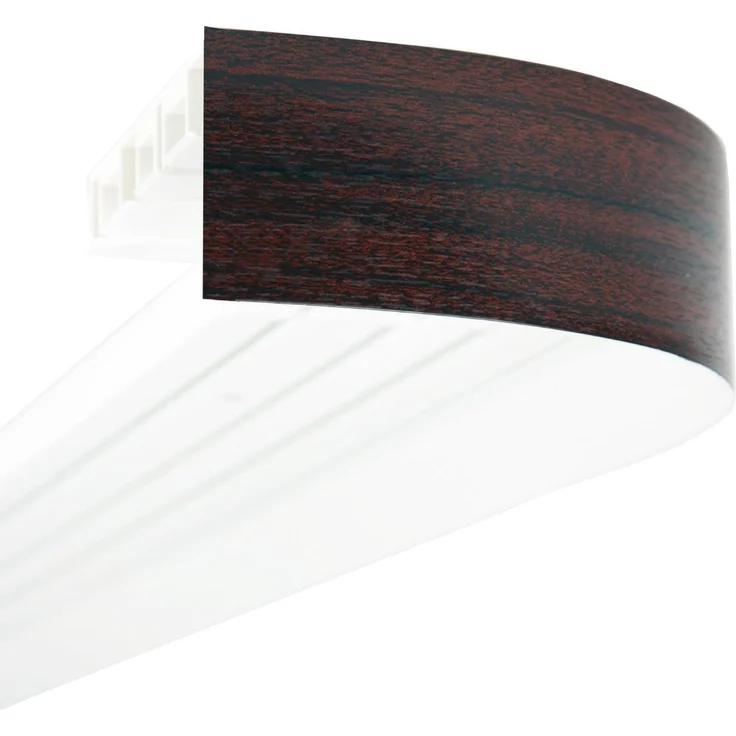 Bestlivings 1-3 Läufige Vorhangschiene mit Innenlauf aus Kunststoff und Kunststoff Blende Mahagoni 330cm 3-läufig – Bild 2