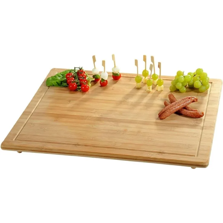 Kesper | XXL Schneideplatte | Abdeckplatte extra groß | 56 x 50 x 4 cm | Backbrett | FSC Bambus | ideal auch Schneideplatte oder Hackbrett