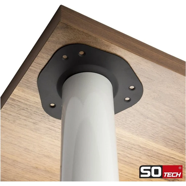 SO-TECH® Tischbein Ø 76 / 80 mm, belastbar bis 75 kg pro Stück, H: 82cm, Stahl, weiß, höhenverstellbar bis 32mm, 4x – Bild 3