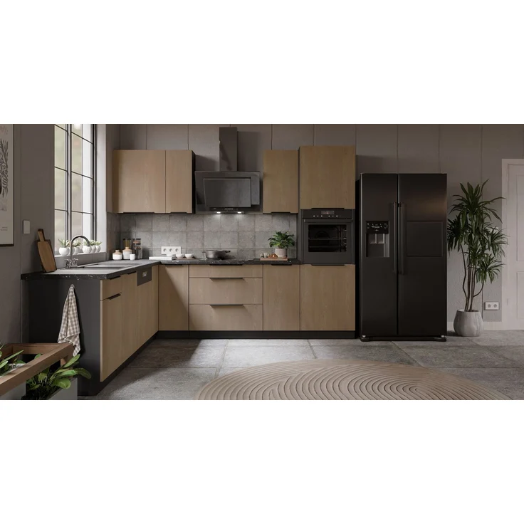 Winkelküche CREMONA ECKE 2 - 250 x 270 cm Eiche hell Küchenzeile Küchenblock Singleküche Einbauküche Küche Eckküche – Bild 16