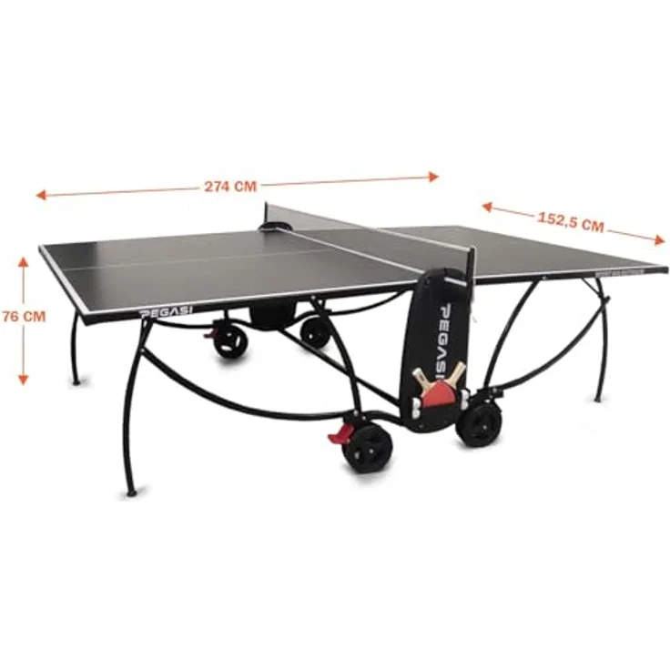 Tischtennisplatte Pegasi 800 Outdoor Black – Bild 5
