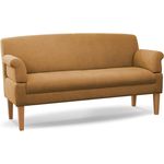 CAVADORE 3-Sitzer Küchensofa Malm, Sitzbank für Küche oder Esszimmer inkl. Armteilverstellung, Leichte Fleckenentfernung dank Soft Clean, 182 x 97 x 78, Flachgewebe: gelb